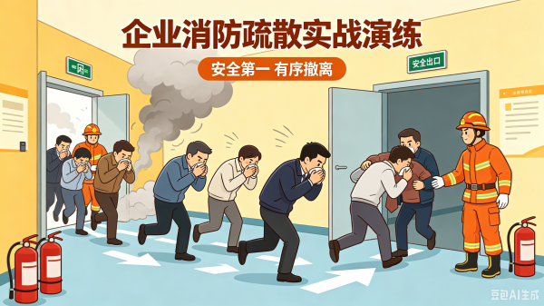 企业消防疏散演练卡通图.png